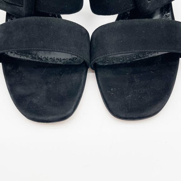 Manolo Blahnik Titubanew Black Suede Open Toe Buckle Mule Sandals Heels IT 36.5 - Picture 7 of 11